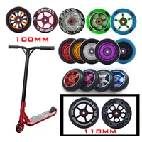 1 piece 100mm 110mm aluminium alloy hub scooter wheels mgp mx 608 bearing iron scooter tyre 88a aggressive scooter tires parts