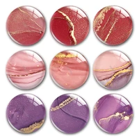 water color glass cabochonred pink purple yellow marble patterns round photo glass cabochon demo flat back making findings