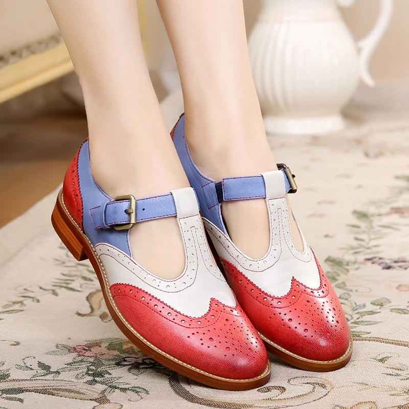 Женские сандалии оксфорды Yinzo желтые туфли из натуральной кожи с пряжкой