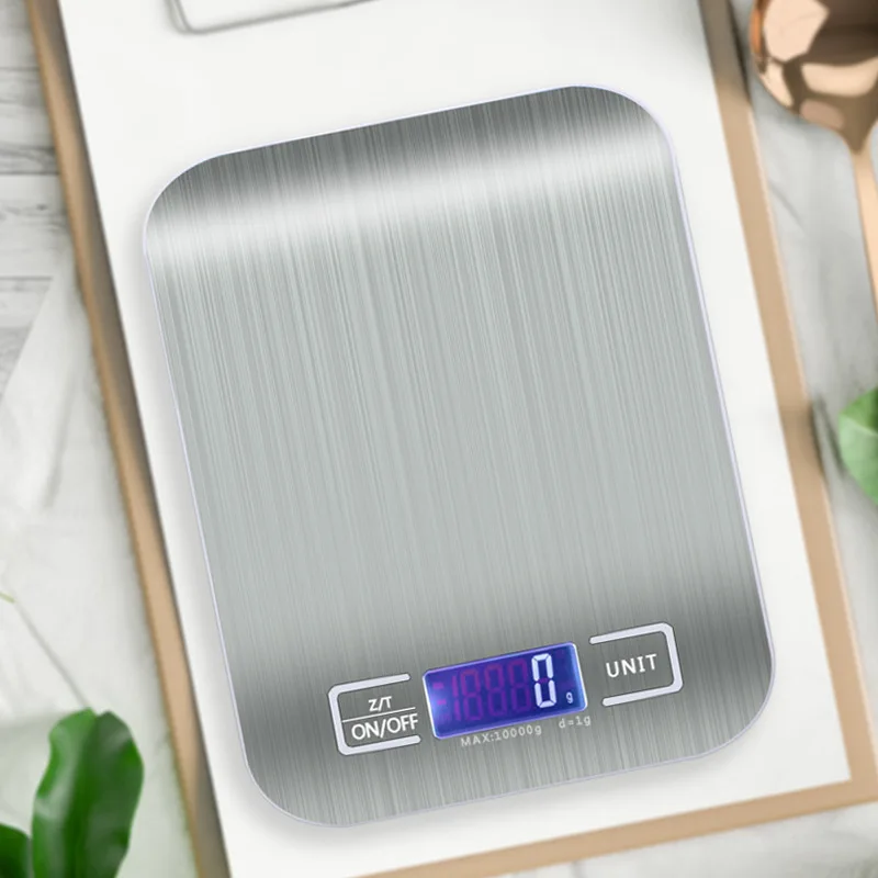 

FGHGF Household Electronic Baking Kitchen Scale 5kg/1g Stainless Steel Flat Food Scale Small Kitchen Gram Weight Scale