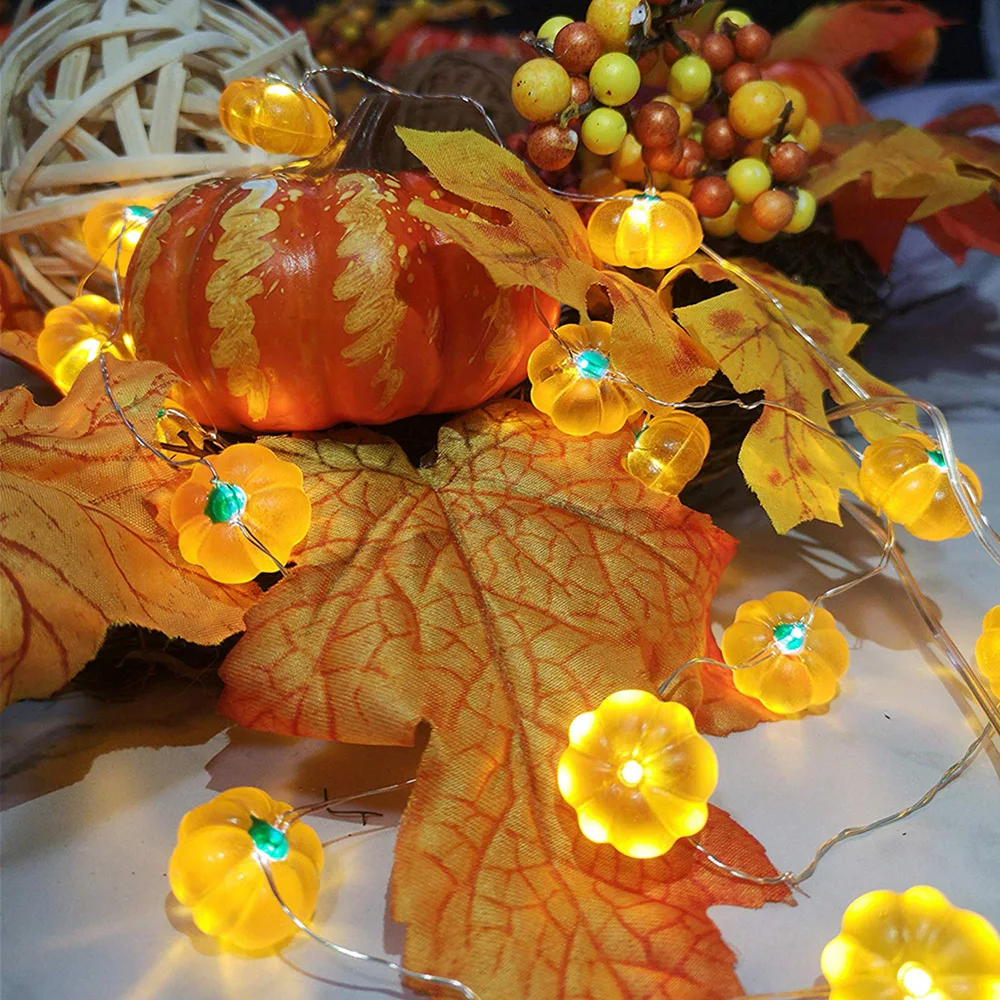 

8 Modes 3M 30 LED Pumpkin String Lights Remote Control Halloween 3D Pumpkin Garland for Fall Halloween Thanksgiving Parties