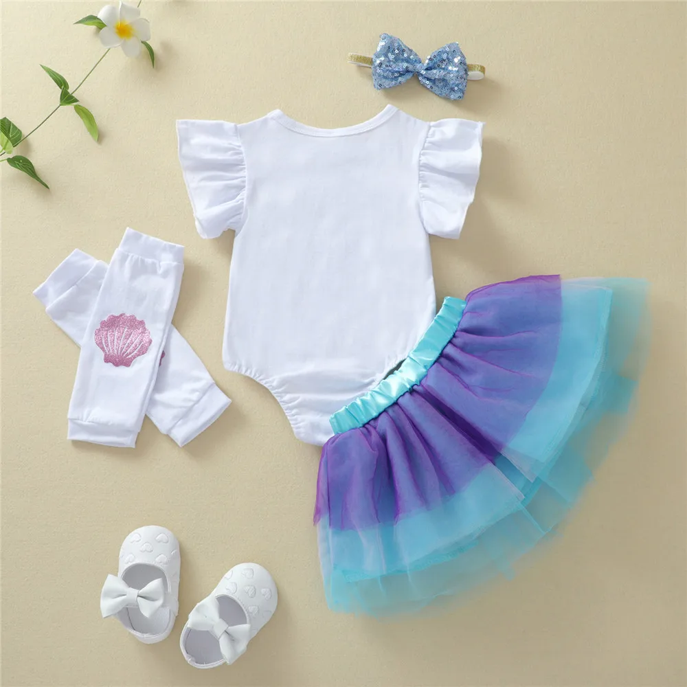 Комплект одежды для маленьких девочек на день рождения летняя хлопковая блузка с