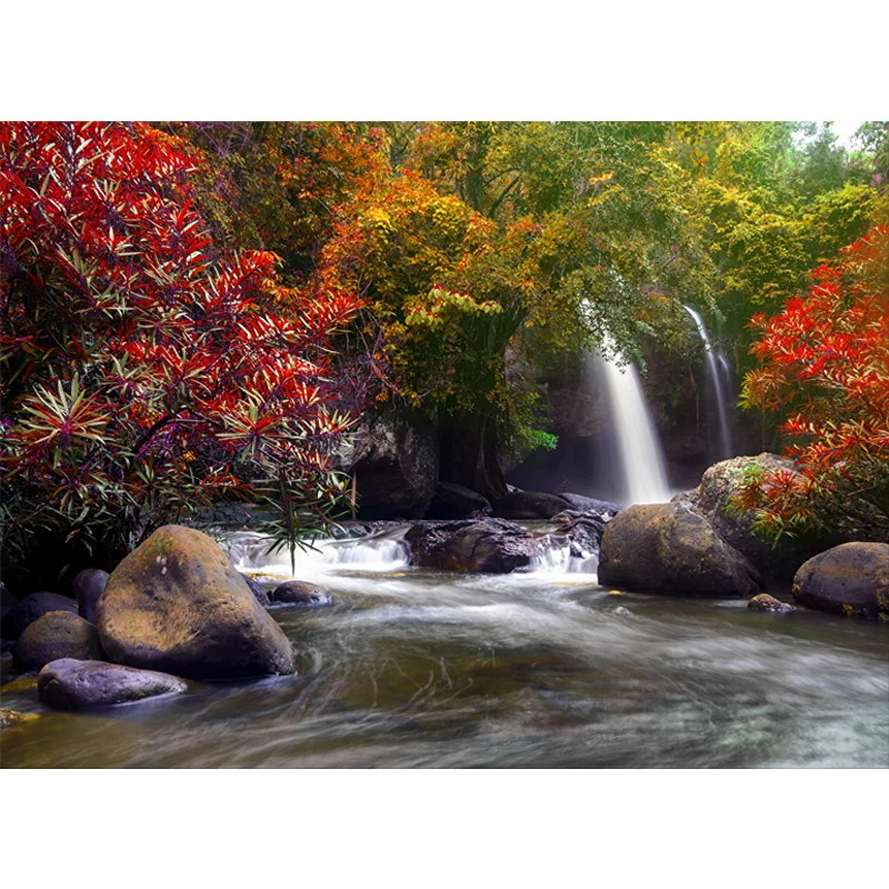 

Yumeart Diamond Painting Waterfalls Stones Autumn Landscape Mosaic Diamond Embroidery Sale Full Square Round Drill Diamond Kits