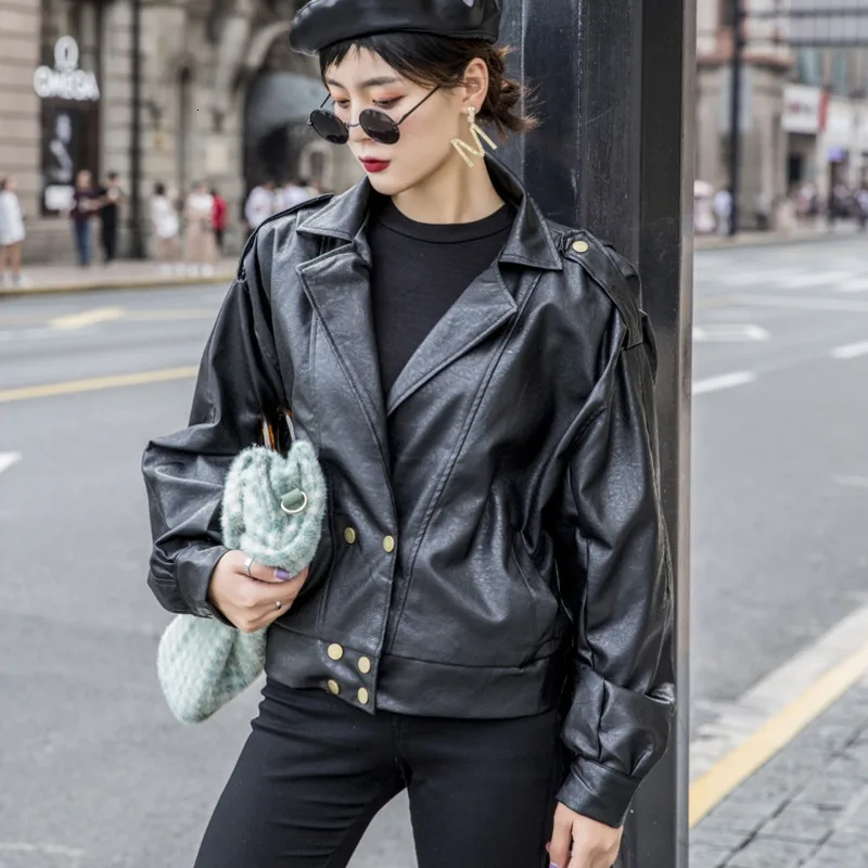 LANMREM кожаная куртка женская весна и новая свободная Корейская версия Pu летучая