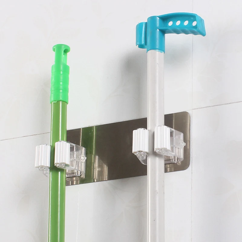 

1 Pc Wall Mounted Mop Bathroom Kitchen Organizer Brush Broom Hanger Storage Rack Mounted Accessory Hanging Rails X9X085264