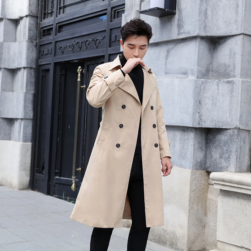 Мужской длинный кардиган двубортный Тренч весна-осень 2021 S-3XL |