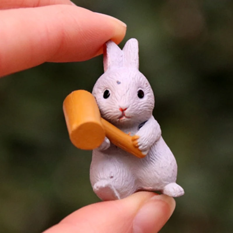 

12Pcs Cartoon Family Mini Rabbit Figurine Easter DIY PVC Decoration Toys Kids Gifts Miniature Animal Model Ornaments