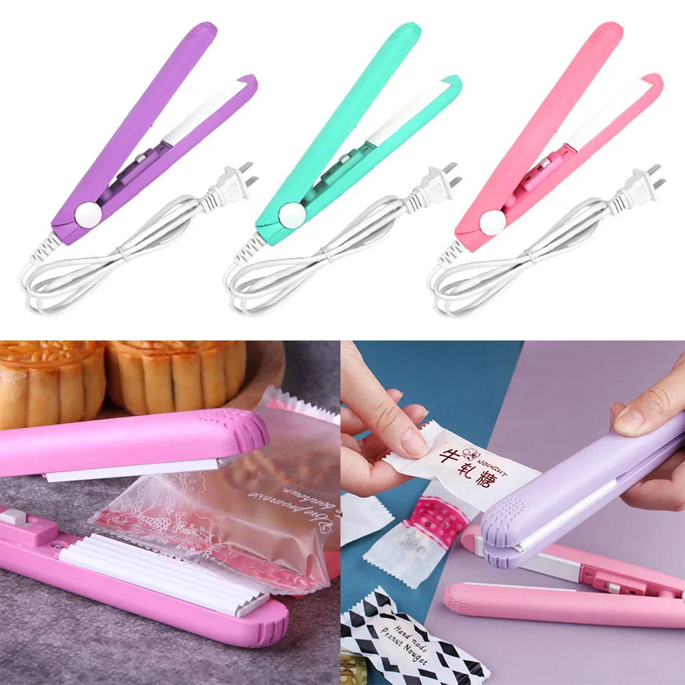 

Household Heat Sealing Machine Food Vacuum Sealer Bag Clips Mini Handheld Seal Packing Plastic Impulse Sealer