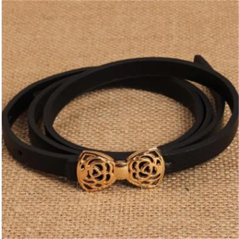 

Free Ostrich PU Leather Women 2020 Skinny Butterfly Bow Waist Belt Dor Dress Narrow Thin Waistband Hot Sale Dropshipping