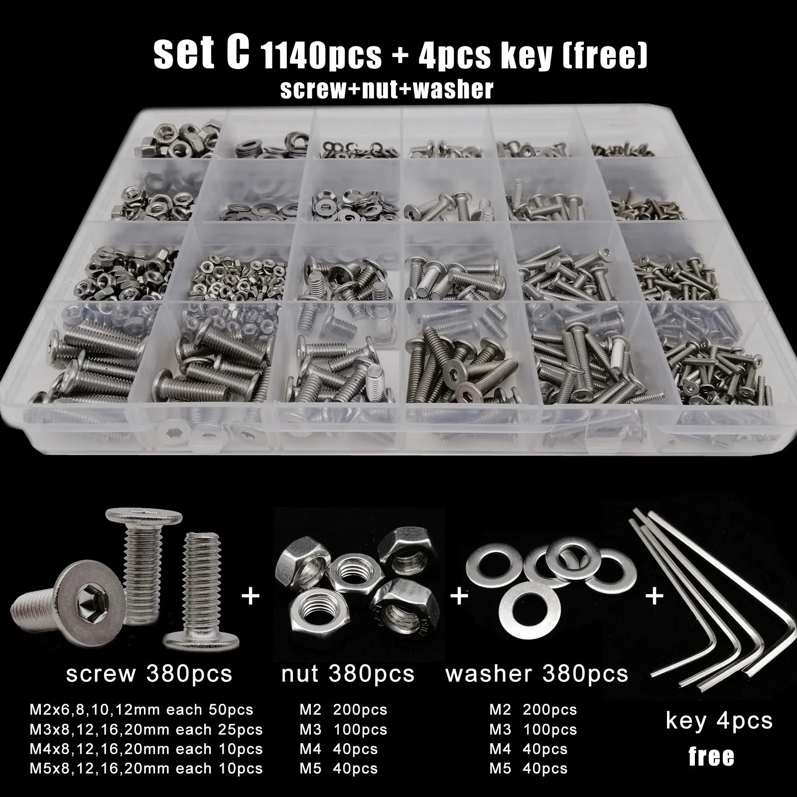 Ультратонкое шестигранное гнездо из нержавеющей стали набор Плоских гаек для