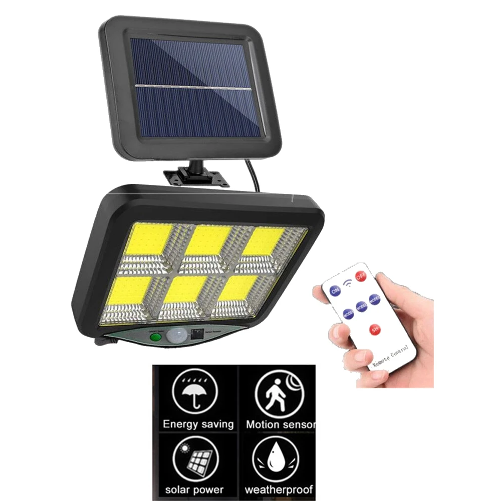 

seperable 128 LED Outdoor Solar Wall Light PIR Motion Sensor Solar Lamp Waterproof Infrared Sensor Garden Light indoor 5M cable