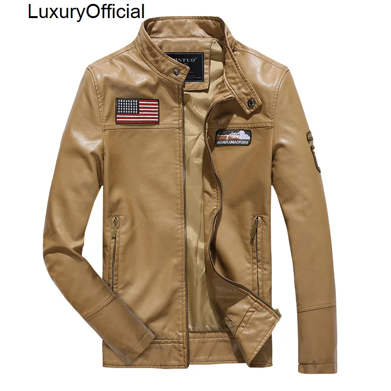 

Men's leather jacket Air Force flight suit slim motorcycle leather jacket men's fashion casual leather jacket