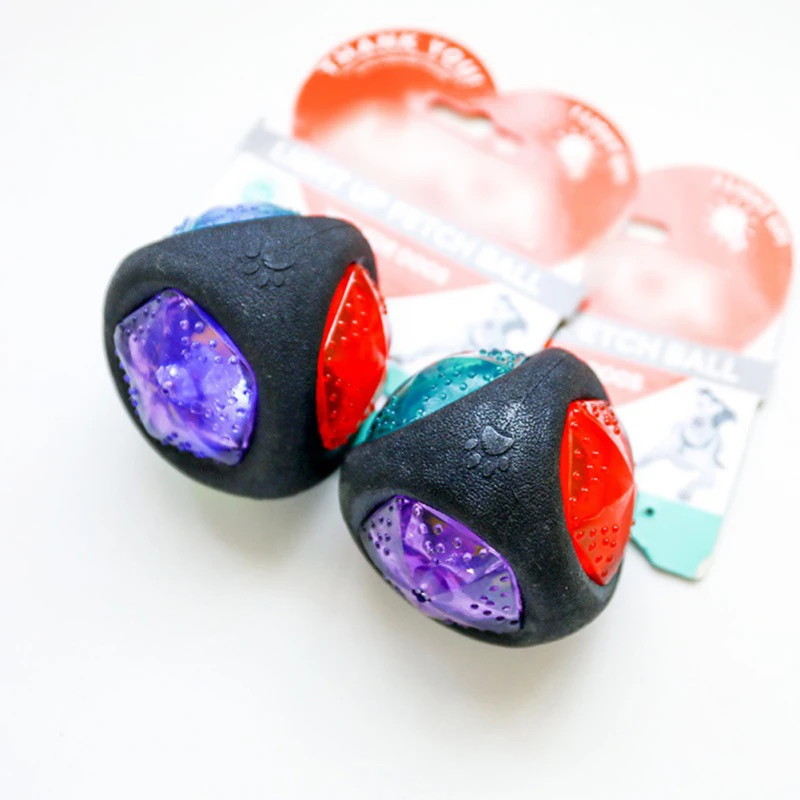 

Pet Dog Toy Rubber Ball Bite Resistant Sound Luminous Interactive Black Balls Toys Supply Leisure Ball Interactive Training Toys