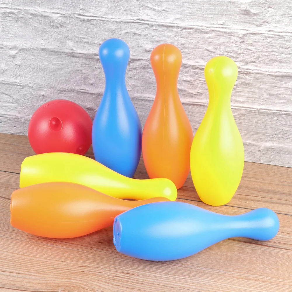 

Children Bowling Leisure Sports Entertainment Bowling Funny Bowling Set (Height 19cm, 1pcs Ball, 6pcs Bottles, 2
