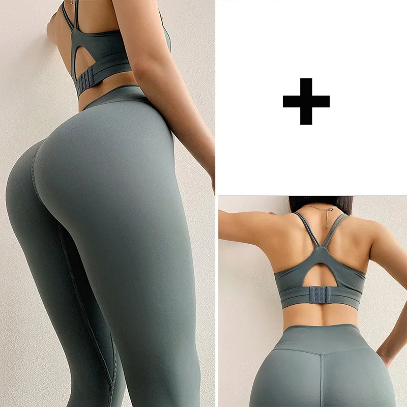 Grey Green Suit Однотонные спортивные штаны для йоги, для фитнеса, женские леггинсы с высокой талией, для профессионального спортзала, для тренировок, длинные колготки для бега, для девушек, сексуальные, для ягодиц - Цвет: Grey Green Suit