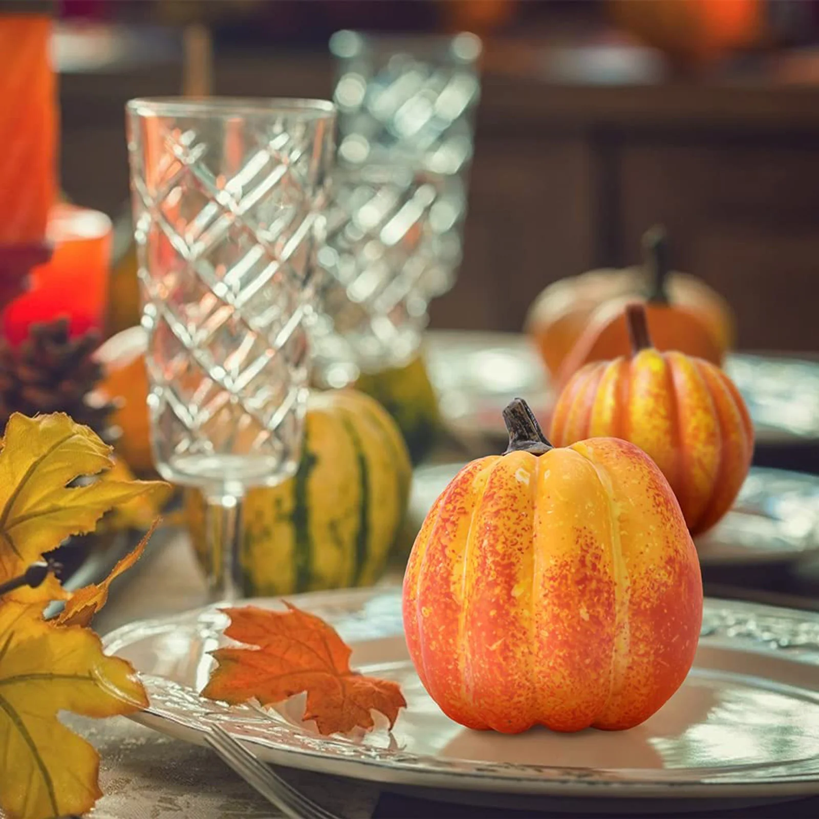 Halloween Decorations Newest Arrival Artificial Pumpkins Maple Leaves Ornament Decorative Artware for Home Shops | Дом и сад