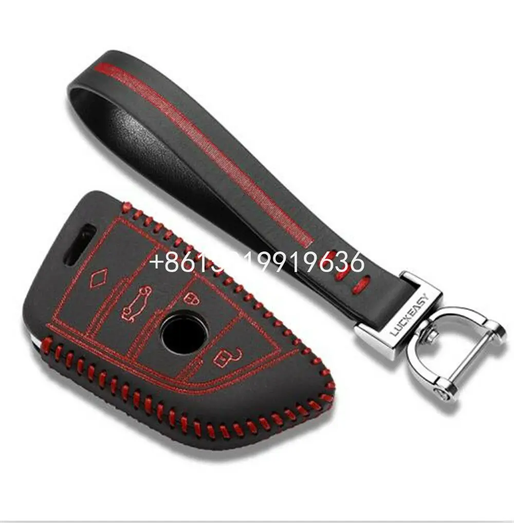 

Кожаный чехол для автомобильного ключа 4 кнопки для BMW 7 серии 2017 -2018 5 серии 2018