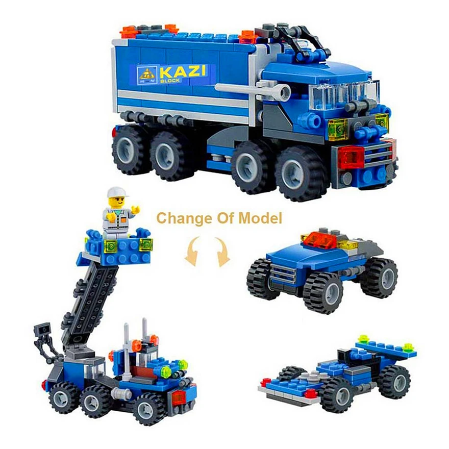 KAZI 6409 City Car Transport Dumper Truck Building Blocks Brick Compatible Technic Playmobil Toys For Children