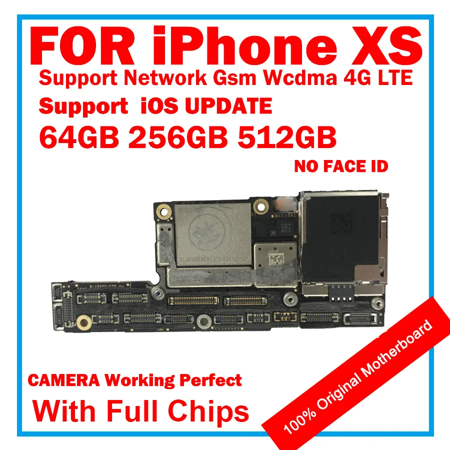 100% оригинальная материнская плата Free iCloud для iPhone XS с/без face ID полная логическая с