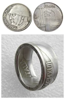 handmade ring by italy 20 lire 1943 medal head silver plated copy coins in sizes 8 16