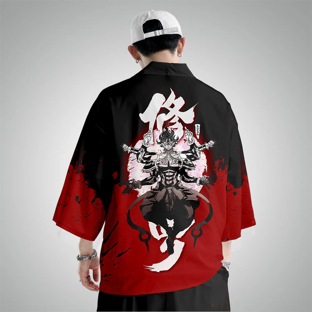 

2021 Summer Men Yukata Haori Casual Cosplay Clothing Traditional Japanese Samurai Kimono Cardigan And Pant