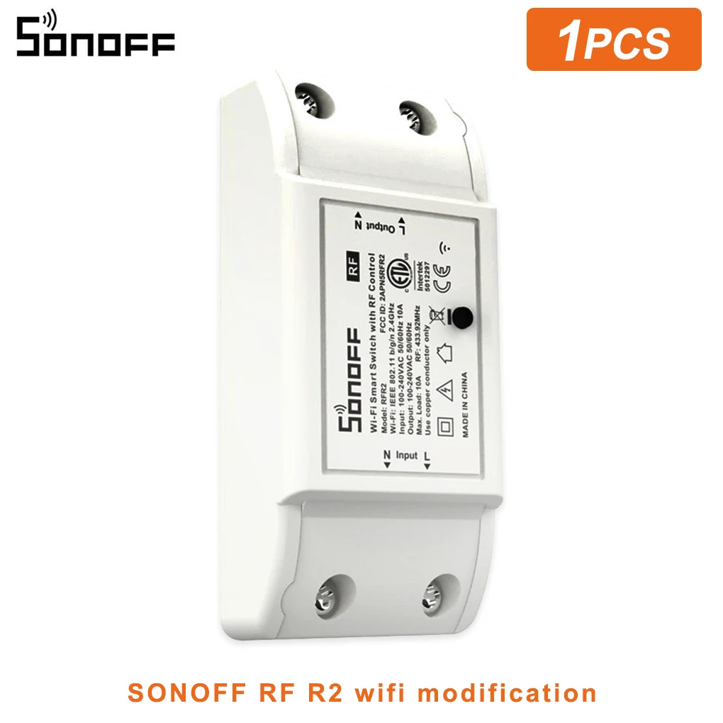 

Sonoff RF R2 Wifi Switch 433MHz RF Remote Controller Smart Home Automation Via Ewelink APP DIY Timing Module AC 90-250V 220V
