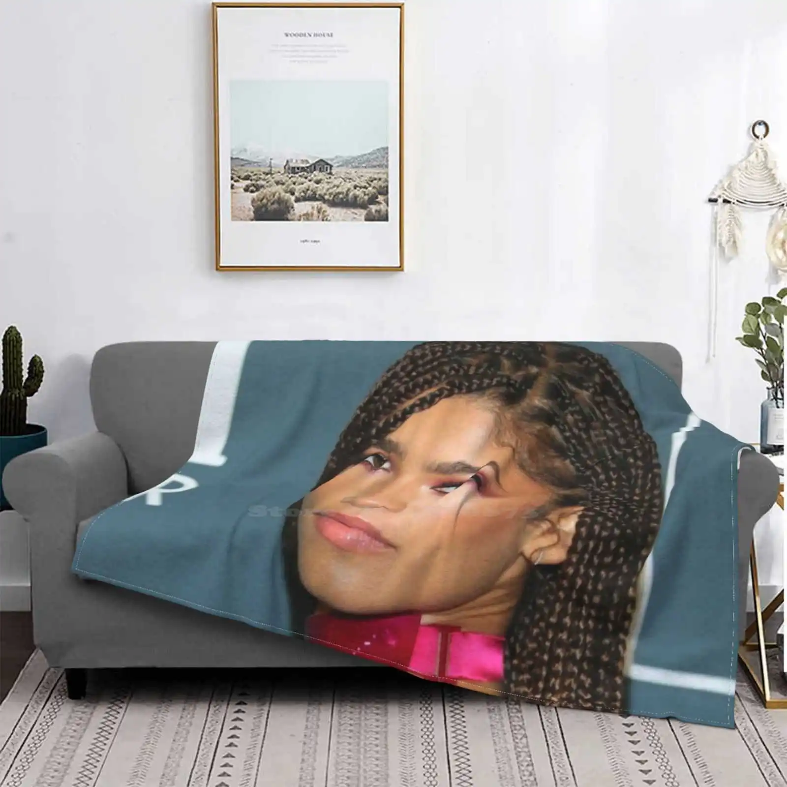 

Супертеплые мягкие одеяла Zendaya с косами, накидка на диван/кровать/путешествие, звезда из фильма Zendaya, знаменитости Los
