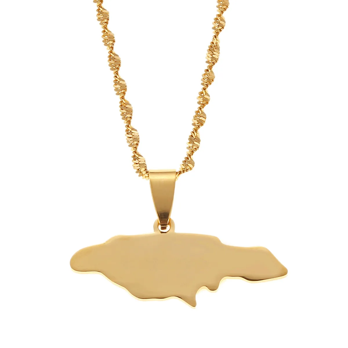 Кулон из нержавеющей стали с изображением карты Ямайки ожерелье в форме сердца