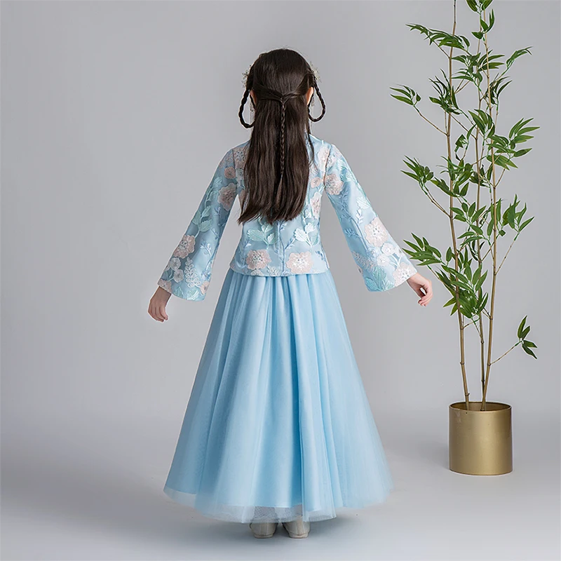 Платье для девочек с цветами в китайском стиле вечерние платья на свадьбу