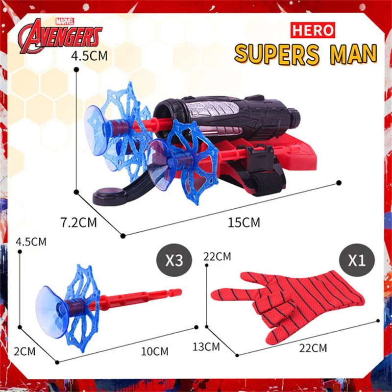 Disney New Spiderman Launcher Cosplay Costume Accessories Hulk Iron Man Captain America Boy Plastic Glove Set Gifts |