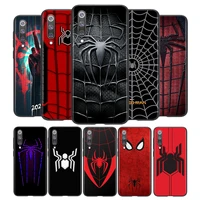 marvel spiderman logo for xiaomi mi 8 9 10 11 10i 11i 10 10 11pro a3 9t 10t lite pro se ultra 5g black soft phone case