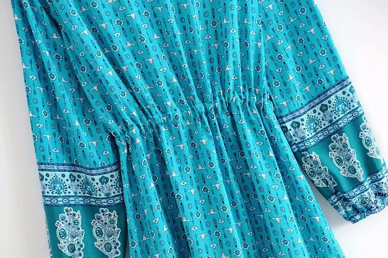 Винтажное шикарное женское пляжное платье миди с цветочным принтом и рукавом