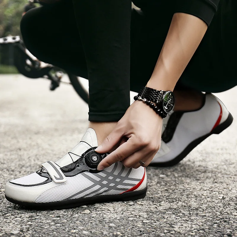 Online GRITION Sepatu Bersepeda Road Sepeda Self-Locking Sepatu Ultralight Sepeda Unisex Sneakers Bernapas Reflektif Sepatu Profesional