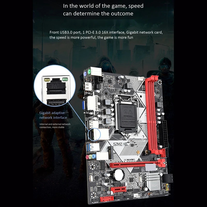

SZMZ B75-H Computer Motherboard M-ATX Motherboard LGA1155 DDR3 Memory Small Board for Desktop PC