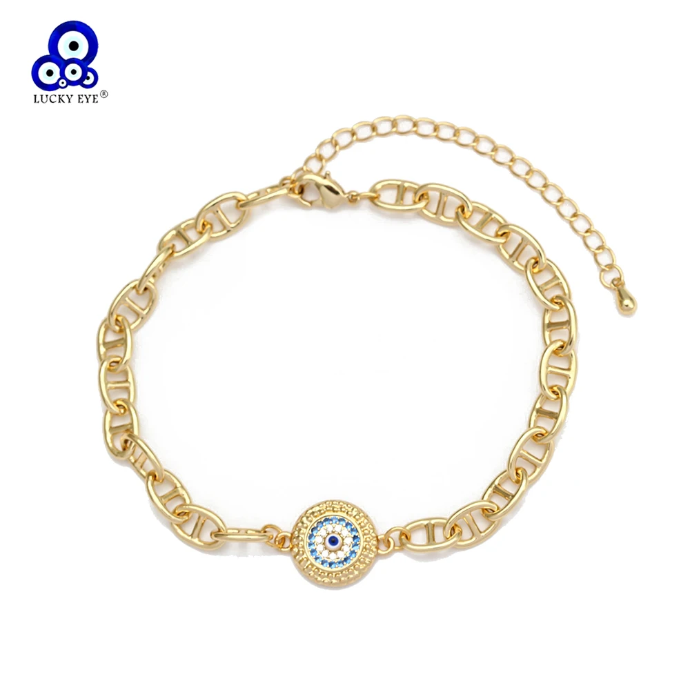 

Lucky Eye Drip Oil Turkish Evil Eye Bracelet Adjustable Copper Micro Pave Zircon Bracelet for Women Girls Fashion Jewelry