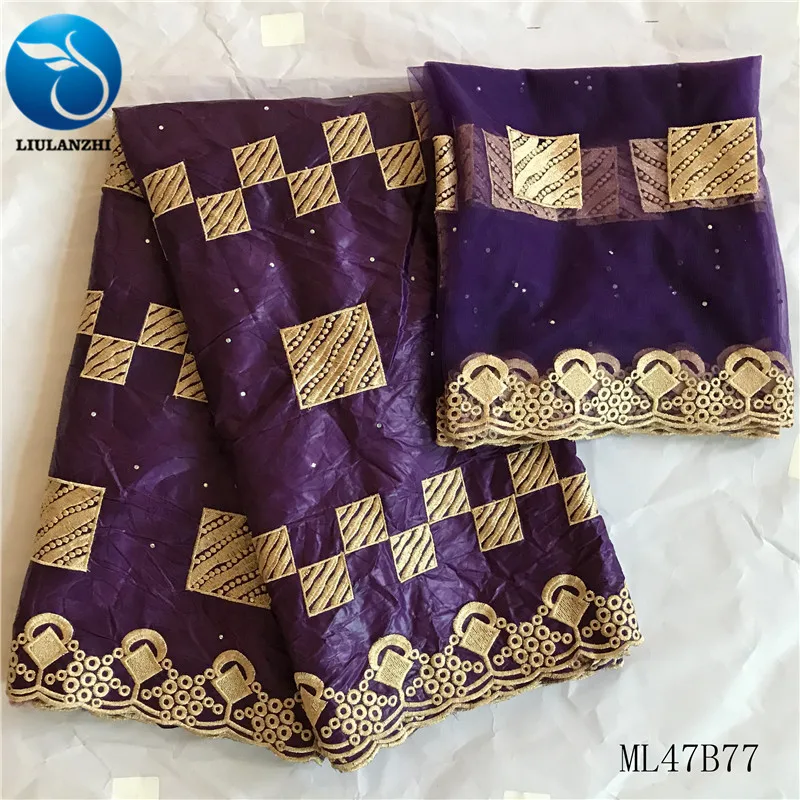 

LIULANZHI 100% хлопок африканский базин богатая ткань жаккардовая ткань вышивка французский кружевной шарф 7 ярдов/lo ML47B76/ML47B77