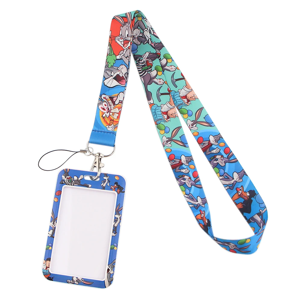 

JF462 Funny Animal Cute Cartoon Lanyard Neck Strap Badge Holder Credit Card ID Holder Name Card Badge Office Supplies Gift
