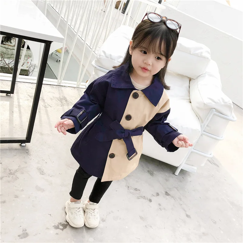 2019 Новое Осеннее Детское пальто для девочек длинная куртка с секциями