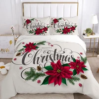 new christmas printed bedding set 3d santa claus quilt eur uk size cartoon childrens bedding set
