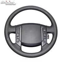 shining wheat black artificial leather car steering wheel cover for land rover freelander 2 2007 2012