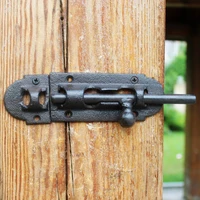 antique black large hand cast iron door bolts home garden decor handmade heavy metal narrow fasten door window bolts