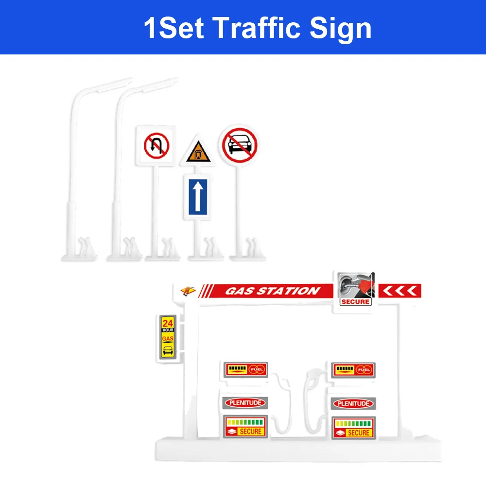 1SET TRAFFIC SIGN 5,5 см железнодорожные автомобильные игрушки DIY универсальные аксессуары для светящихся магических гоночных треков Развивающие игрушки для Дети Детские подарки - Цвет: 1SET TRAFFIC SIGN