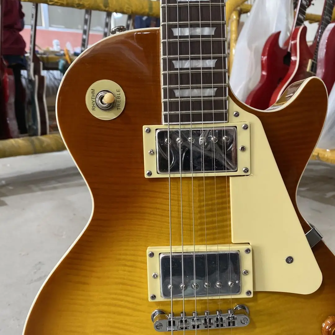 Стандартная электрическая гитара цвет табака Sunburst корпус из красного дерева