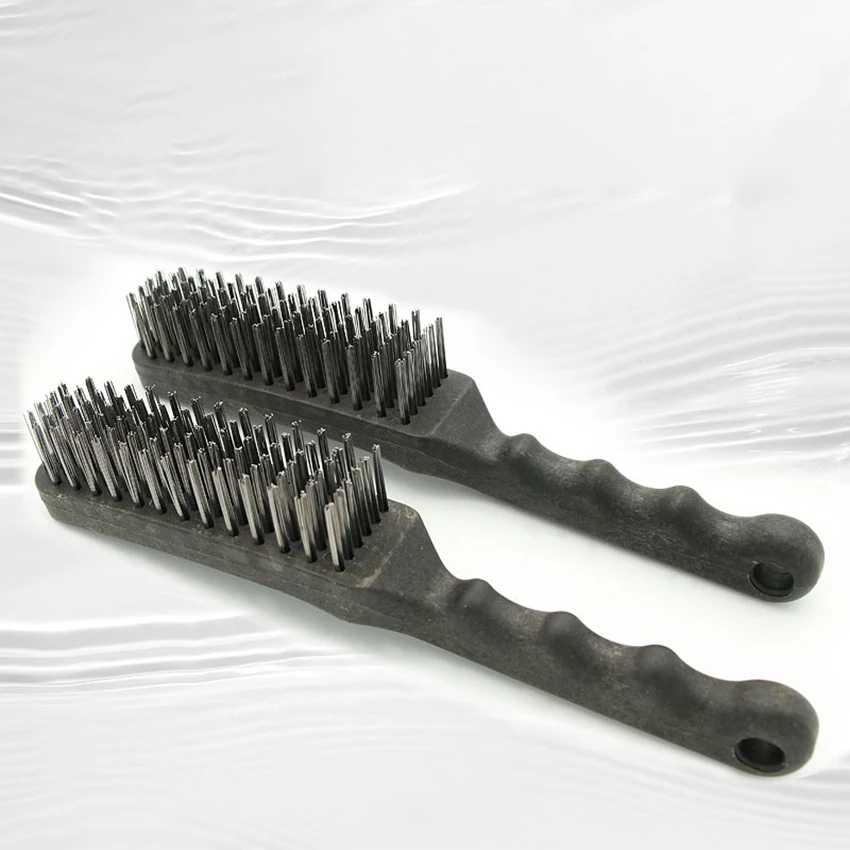

Стальные щетинки с пружиной и пластиковой ручкой для удаления ржавчины, грязи и краски с глубокой очисткой, 235 мм, черные