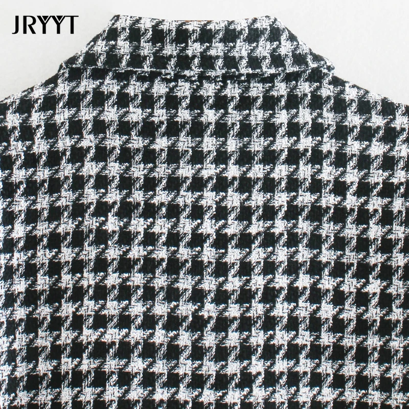 

Women's New Elegant Plaid Suit Jacket Long Sleeve Single-Breasted Pocket Blazers Office Lady Casual Slim Fit Coat Autumn