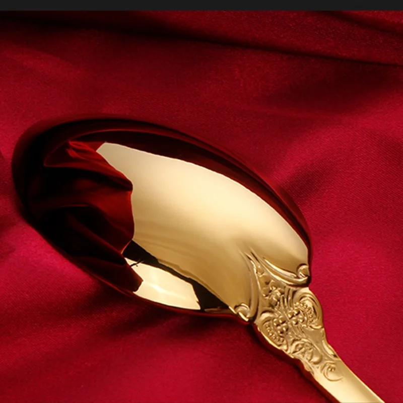 Винтажные Позолоченные столовые приборы в западном стиле 16 шт. ножи вилки набор