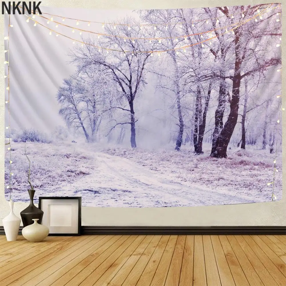 

NKNK Nature Tapestry Scenery Tenture Mandala Snow Home Tapestrys Trees Tapestries Wall Hanging Mandala High Quality Funny New