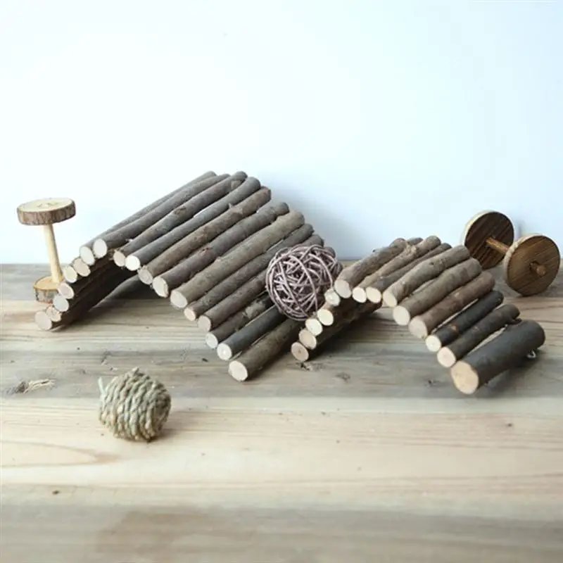 

2Pcs Hamster Ladder Toy Small Animal Wooden Ladder Hamster Exercise Toys