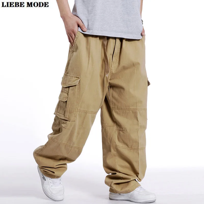 

Men's Loose Belt Cargo Baggy Pants for Men Hip Hop Military Tactical Pants Multi Pocket Mens Casual Relaxed Wide Leg Trousers