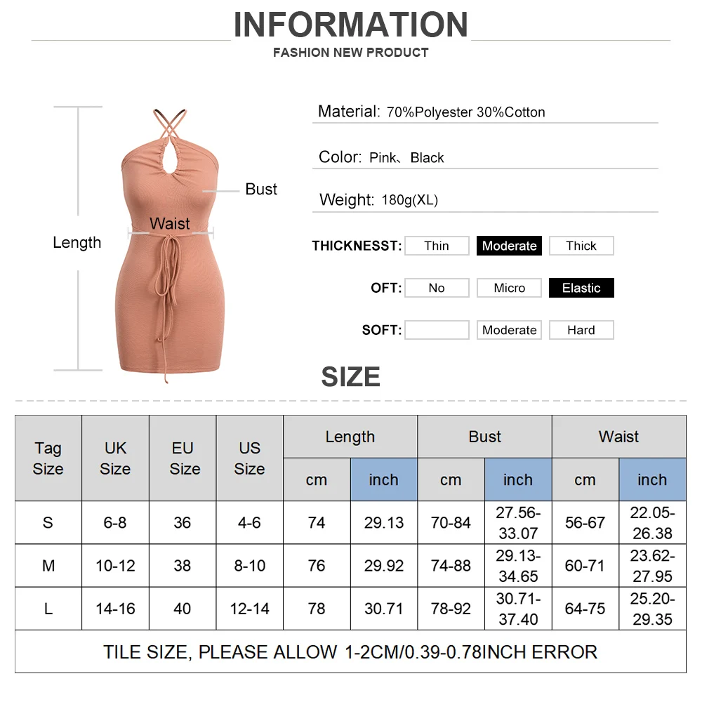 

Lace-up Backless Sexy Lady Mini Dress Women Summer Slim Party Beach Dress Sundress Solid Cross Halter Sleeveless Dress D30